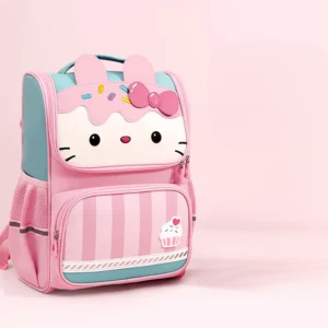Cartable Bleu Kawaii Hello Kitty